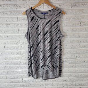 Apt 9 Women's XL Silver Black Watercolor Knit Sleeveless Crew Neck Tank WAT18E